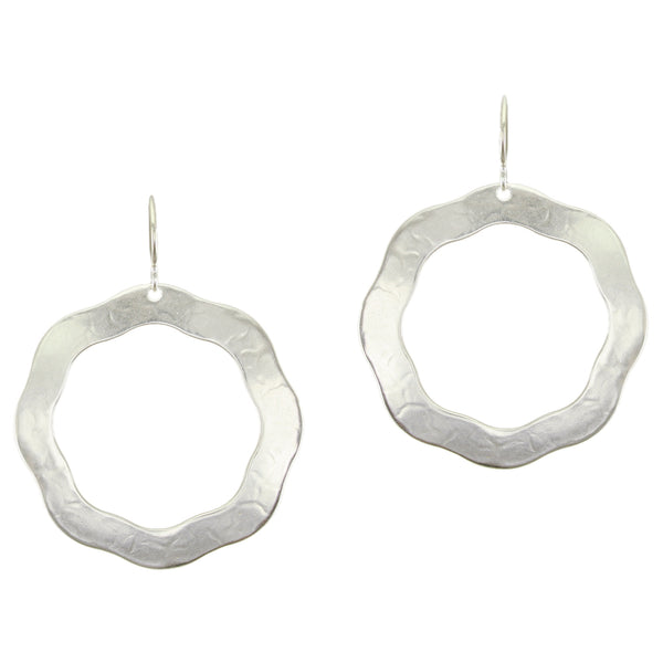 Large Petal Ring Wire Earrings