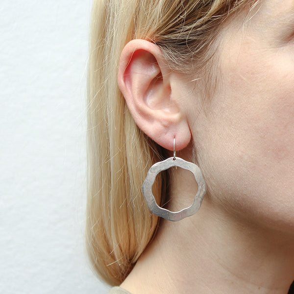 Large Petal Ring Wire Earrings