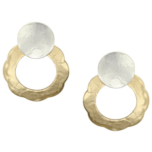 Disc with Petal Ring Clip or Post Earring