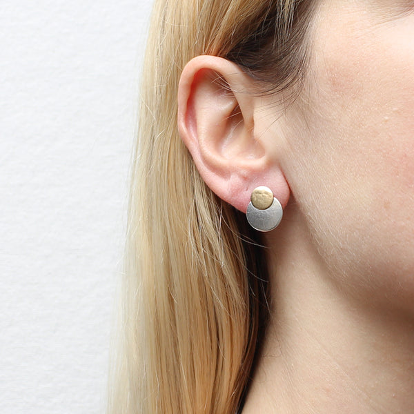 Layered Discs Post Earrings