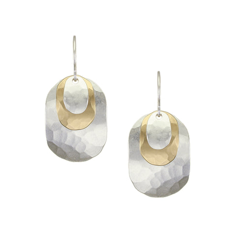 Small Layered Ovals Wire Earrings