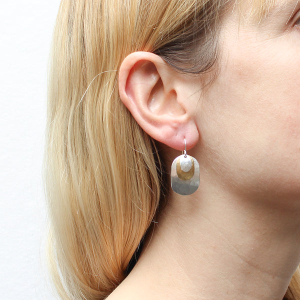 Small Layered Ovals Wire Earrings