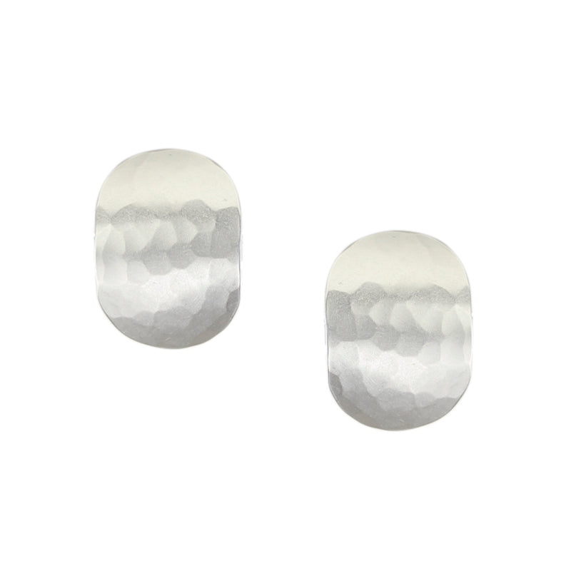 Medium Faceted Oval Post or Clip Earrings
