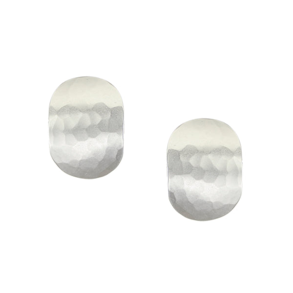Medium Faceted Oval Post or Clip Earrings