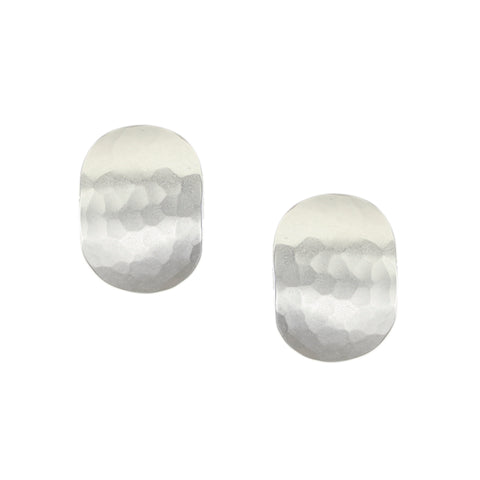 Medium Faceted Oval Post or Clip Earrings