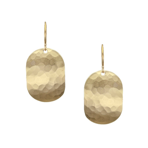 Small Faceted Oval Wire Earrings