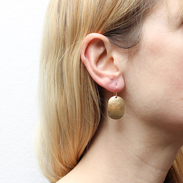 Small Faceted Oval Wire Earrings