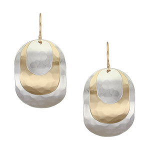 Large Layered Ovals Wire Earrings