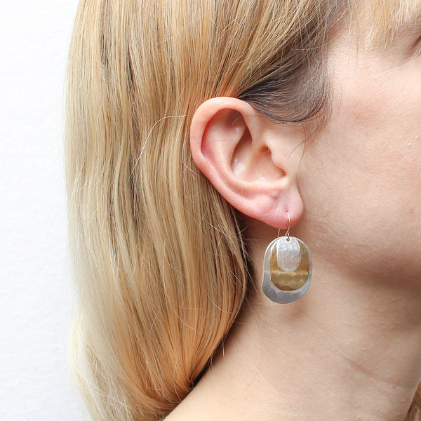 Large Layered Ovals Wire Earrings