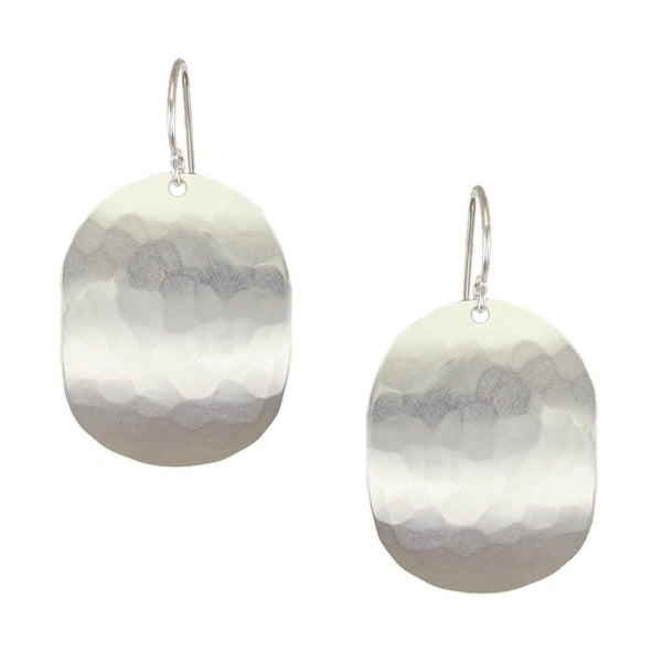 Large Faceted Oval Wire Earrings