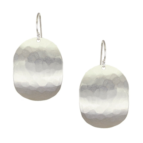 Large Faceted Oval Wire Earrings