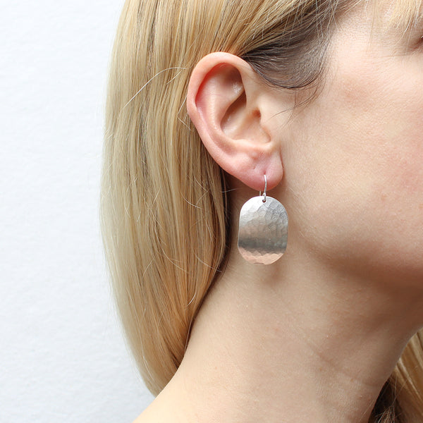 Large Faceted Oval Wire Earrings