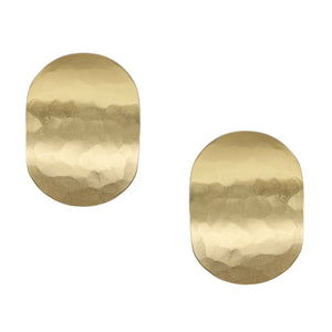 Large Faceted Oval Post or Clip Earring
