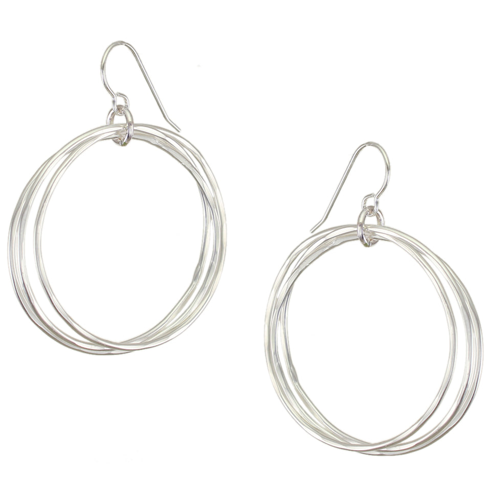 Large Ring Bunch Wire Earrings
