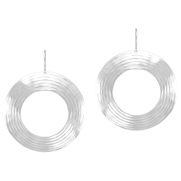 Extra Large Textured Ring Wire Earrings