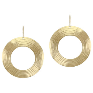 Extra Large Textured Ring Wire Earrings