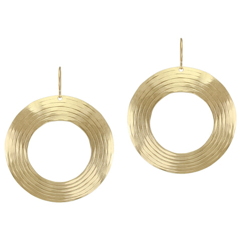 Extra Large Textured Ring Wire Earrings