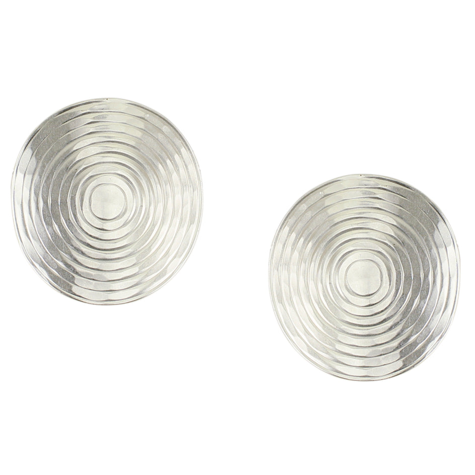 Large Textured Disc Post or Clip Earrings