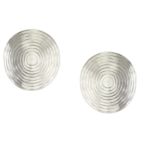 Large Textured Disc Post or Clip Earrings