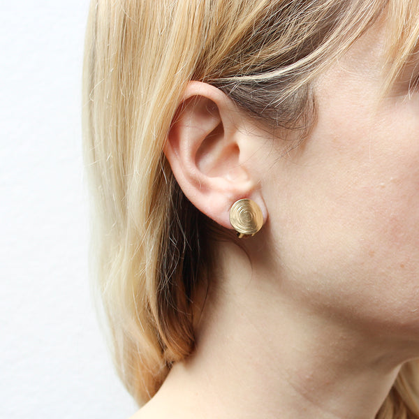 Rippled Disc Post or Clip Earrings