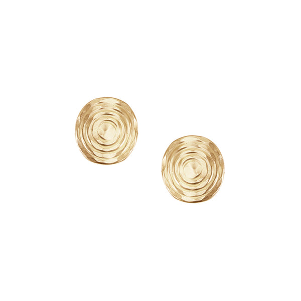 Rippled Disc Post or Clip Earrings