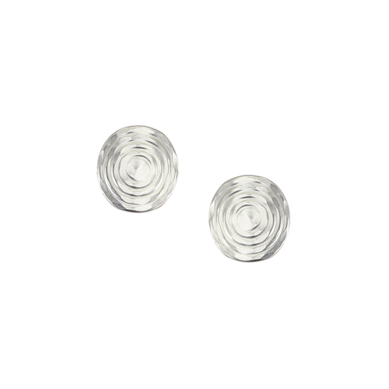 Rippled Disc Post or Clip Earrings
