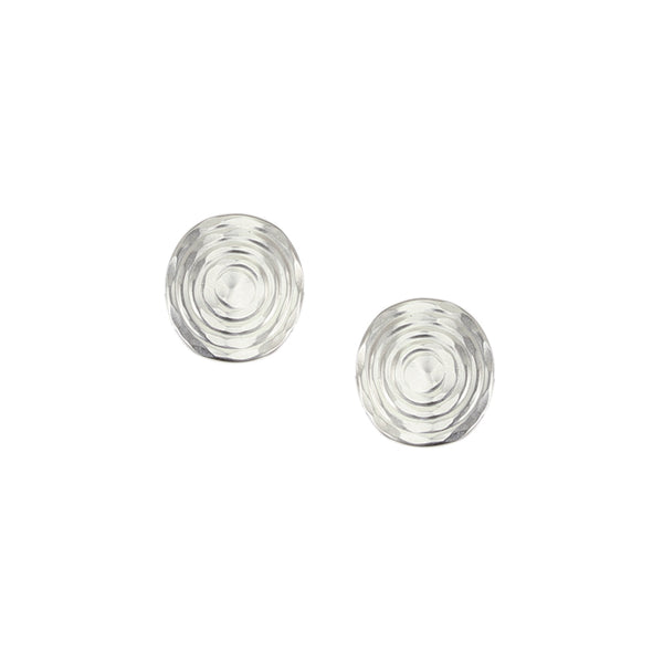 Rippled Disc Post or Clip Earrings