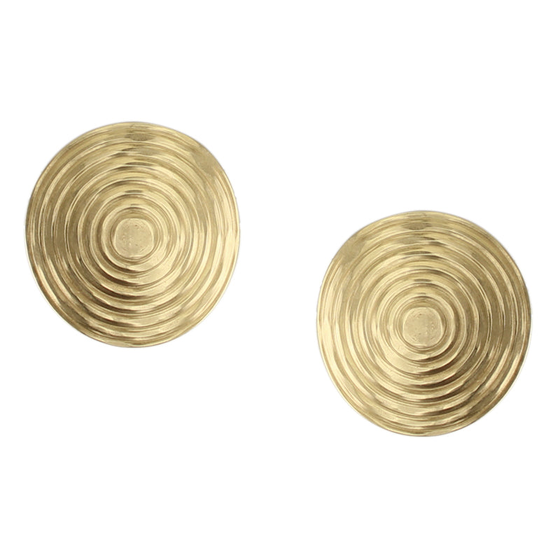 Medium Textured Disc Post or Clip Earrings