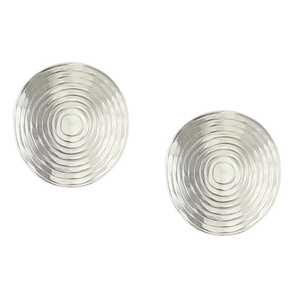 Medium Textured Disc Post or Clip Earrings