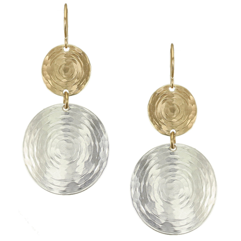 Tiered Ripple Discs Wire Earrings