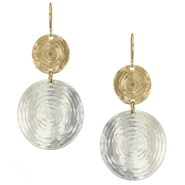 Tiered Ripple Discs Wire Earrings