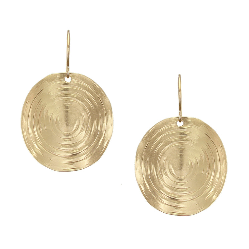 Medium Ripple Disc Wire Earrings