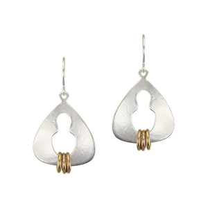Small Cutout Triangle with Rings Wire Earrings