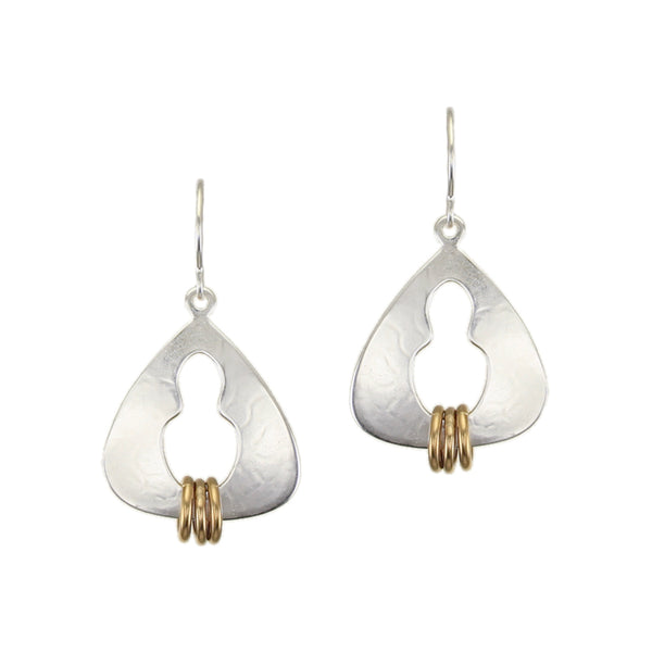 Small Cutout Triangle with Rings Wire Earrings