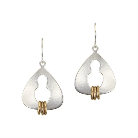 Small Cutout Triangle with Rings Wire Earrings