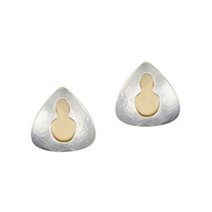Layered Triangles with Cutout Post or Clip Earring