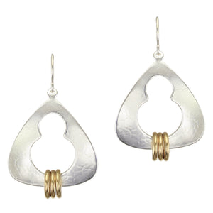 Large Cutout Triangle with Rings Wire Earrings