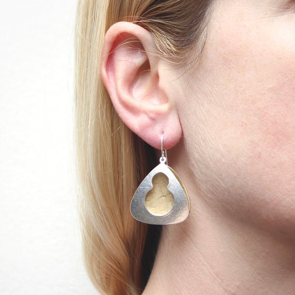 Layered Triangles with Cutout Wire Earrings