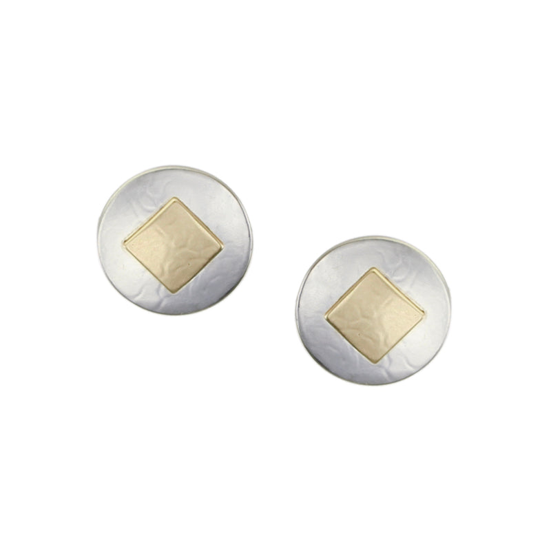 Small Disc with Tile Post or Clip Earring
