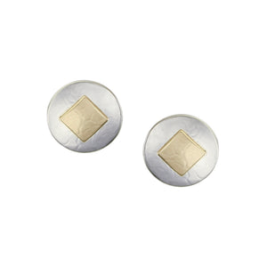 Small Disc with Tile Post or Clip Earring