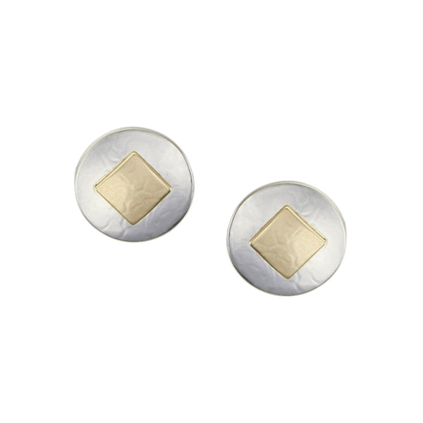 Small Disc with Tile Post or Clip Earring
