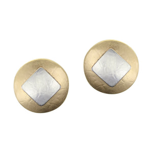 Disc with Tile Post or Clip Earring