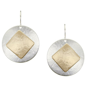 Large Disc and Tile Wire Earrings