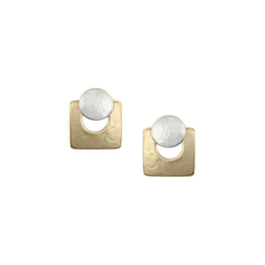 Small Disc with Cutout Square Post Earrings