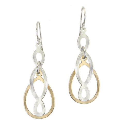 Teardrop Ring with Oval Lattice Wire Earrings