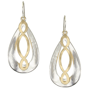 Large Teardrop Ring with Oval Lattice Wire Earrings