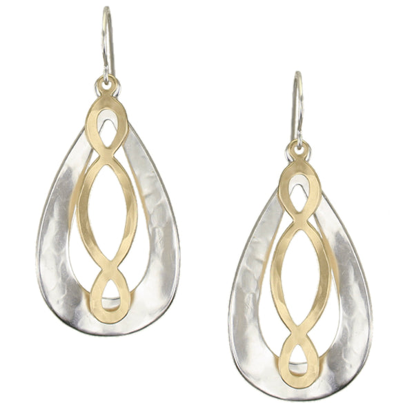 Large Teardrop Ring with Oval Lattice Wire Earrings