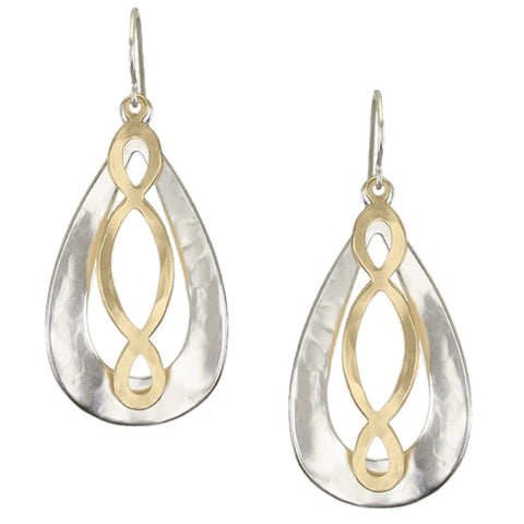 Large Teardrop Ring with Oval Lattice Wire Earrings