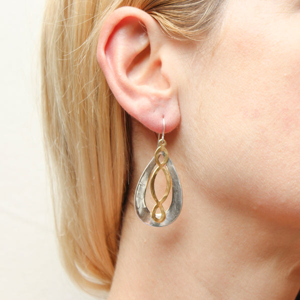 Large Teardrop Ring with Oval Lattice Wire Earrings