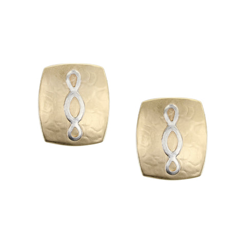 Rectangle with Oval Lattice Post or Clip Earring